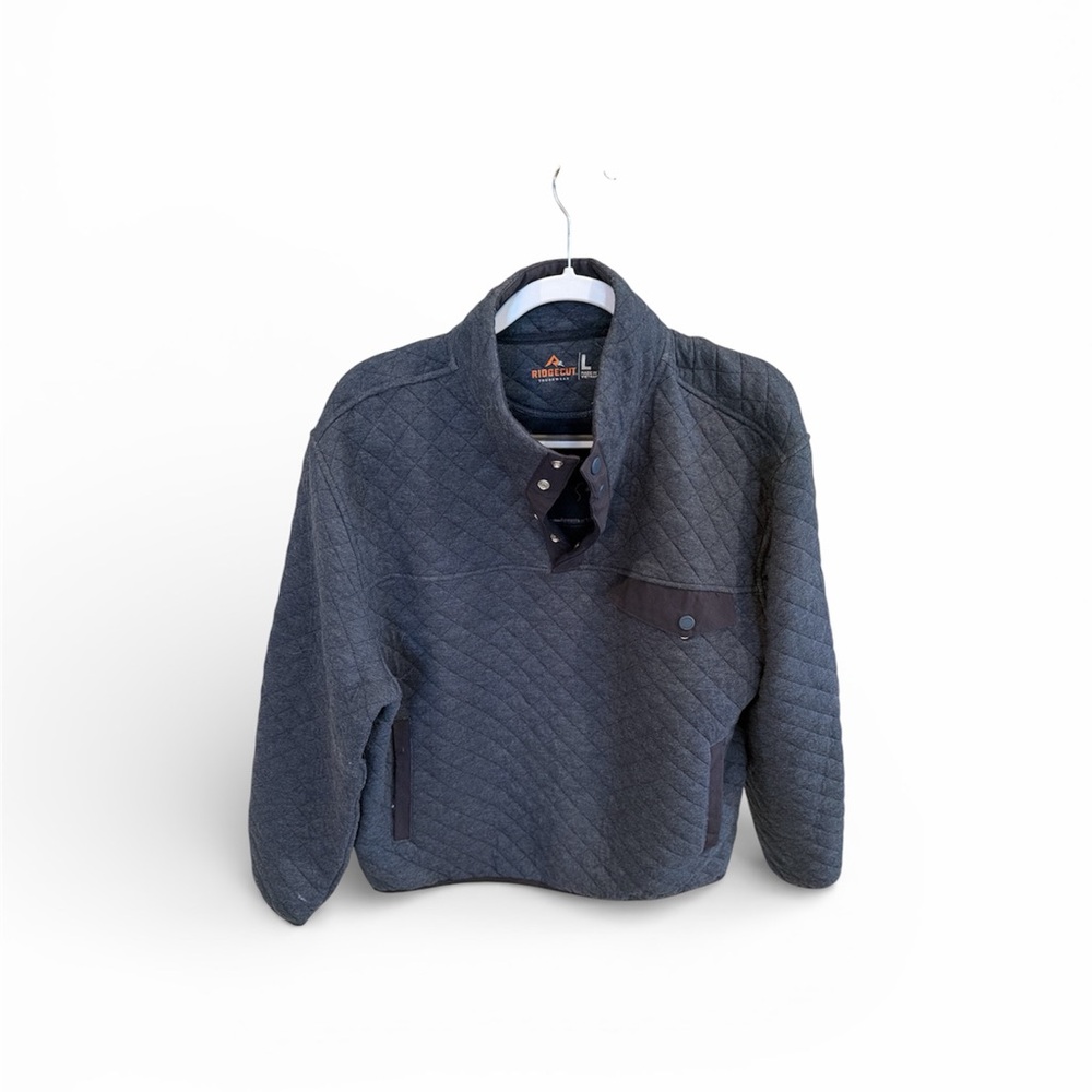 Men's Quilted Pullover Jacket - Gray